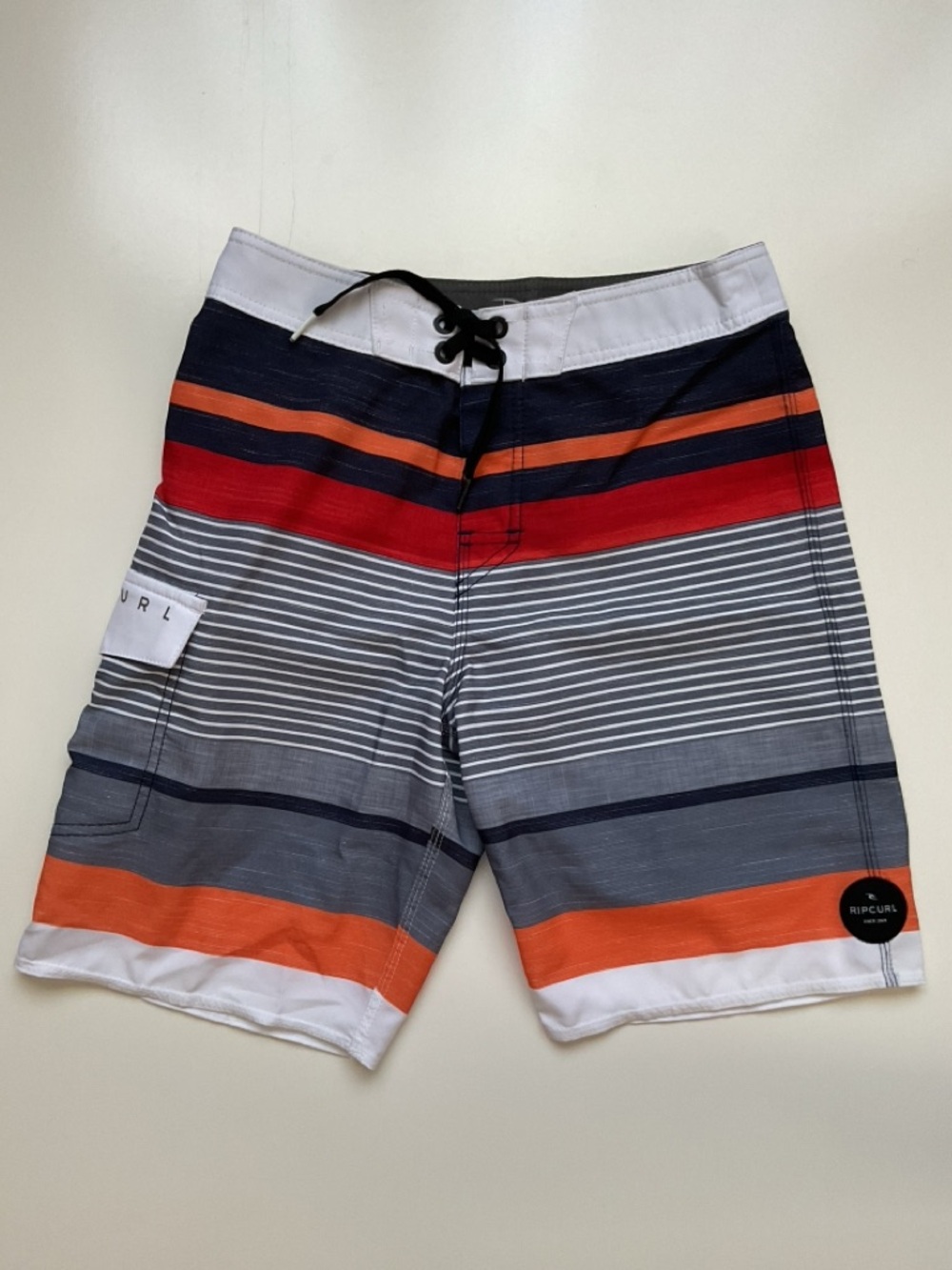 Rip Curl Sz 26 (12) Board Shorts/Swim Trunks, Stripes Gray, Orange